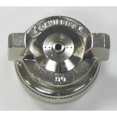 Replacement air cap for JGA-series sprayers, compatible with model SB-2-259. Includes ring. Used in industrial finishing and coating applications to control atomization and spray pattern.