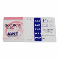 ACCUTEST Urine Drug Test Kit: 25 Tests, AMP/BAR/BZO/COC/MDMA/MET/MTD/OPI/PCP/THC, No Cup (MPN DS130AC425)