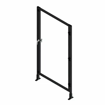 FAZTEK T-Slot Framing System Door: Stand-Alone, Black, Left Swing, 84 in H x 39 in W x 5 1/2 in D - Clear Plastic Standalone Door Kits