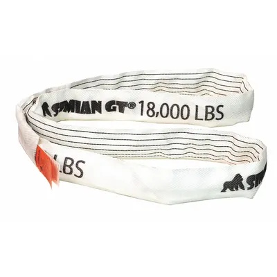 STREN-FLEX SIMIAN GT Round Sling: Type 5, Polyester, Nylon, 12 ft Sling Lg - Abrasion-Resistant Endless Round Slings