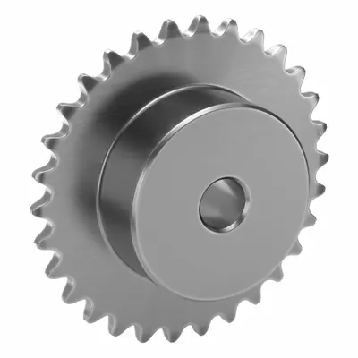 TSUBAKI Single Strand Sprocket: One-Sided Hub, For Single Strands, 25, 30 Teeth - Size 25 Plain-Bore Roller Chain Sprockets