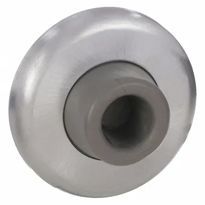 OEM Concave Door Stop: Wall - Mounted, 2 3/8 in Lg, 15/16 in Wd, 2 3/8 in Overall Ht - Standard Door Stops