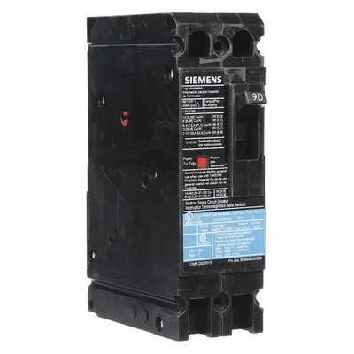 Siemens Molded Case Circuit Breaker: 90 A Amps, 18kA at 480V AC, Fixed, Load Side Lug - ED-Frame Siemens Molded Case Circuit Breakers