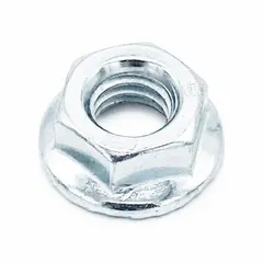 Steel hex locknut designed as a replacement or accessory for FIMCO sprayers. Secures threaded connections on sprayer components, preventing loosening during operation. Suitable for maintaining fluid-handling systems in spraying applications.