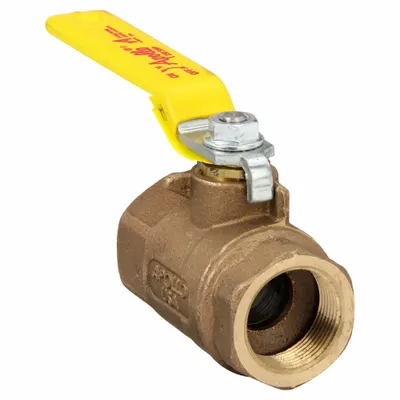 APOLLO Manual Two-Way Ball Valve: 1 1/4 in, Bronze, Straight, FNPT x FNPT, Std Port - Bronze Ball Valves