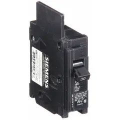 Single-pole miniature circuit breaker rated 30 A at 120V AC, with a bolt-on connection. Provides overcurrent protection in electrical distribution systems. Suitable for use in panelboards and load centers.