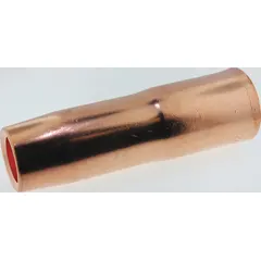 This 24A series bottleneck nozzle features a 5/8 in bore diameter and a 1/8 in recess for precise tip alignment. It is used in oxy-fuel cutting and welding to direct the flame and oxygen stream. Sold as a 2-pack; insulator sold separately.
