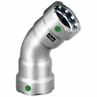 VIEGA MEGAPRESS Crimp Elbow Fitting: 1 1/4 in Pipe x 1 1/4 in Pipe Size, Press-fit x Press-fit, EPDM (MPN 90840)