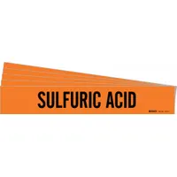 Pipe Marker: Sulfuric Acid, Orange, Black, Fits 2 1/2 to 7 7/8 in Pipe O.D., 1 Pipe Markers, 5 PK (MPN 7416-1-PK)
