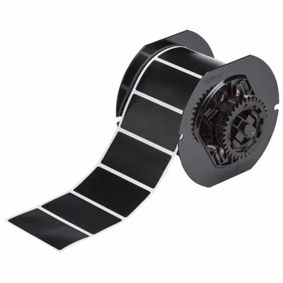 BRADY Pre-Cut Label Stock Roll: 1 1/4 in x 2 3/4 in, Rubber, Permanent Adhesive - Brady Thermal Transfer Precut Label Rolls