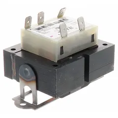 Replacement transformer for HVACR systems, stepping down voltage for control circuits, switches, and thermostats. Used in commercial and industrial heating, ventilation, air conditioning, and refrigeration equipment to power low-voltage control circuits.