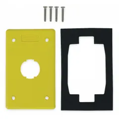 This wall plate is made of yellow plastic for high visibility in industrial settings. It accommodates one port in a flat module style and is designed for use in harsh environments where durability and impact resistance are required.
