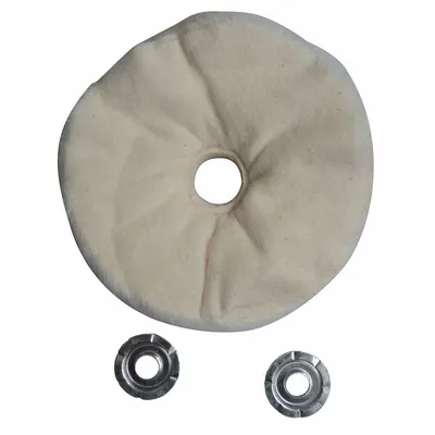 OEM APPROVED VENDOR Center Sewn Cotton Buffing Wheel, 8 in Dia, 1 in Thick - Intermediate Buffing & Polishing Wheels for Contoured Surfaces