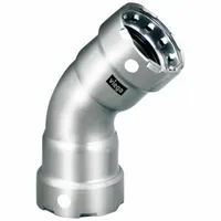 VIEGA MEGAPRESS Crimp Elbow Fitting: 1 1/4 in Pipe x 1 1/4 in Pipe Size, Press-fit x Press-fit, FKM (MPN 95790)