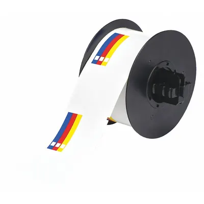 BRADY Pre-Cut Label Stock Roll: No Legend, Color Bar, 2 1/4 in x 4 in, 2 1/4 in - Brady Right-To-Know Color Bar & Blank Text Area Precut Label Rolls