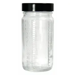 Clear Wide Mouth Round Glass Lab Bottle, 120 mL, 48-400, Colorless, Graduated, 144-Pack