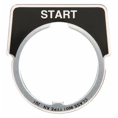 SCHNEIDER Legend Plate: 30 mm Panel Mounting Size, Half-Round - Push-Button Rings & Plates