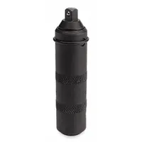 Hand impact socket driver with 3/8 in drive size and 5-1/2 in overall length. Knurled grip for improved handling. Constructed from alloy steel with black oxide finish. Used for loosening or tightening fasteners in automotive, industrial, and maintenance applications