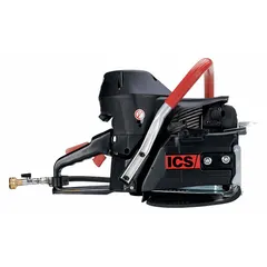This gas-powered chain saw features a 14 in bar length and a 5 HP two-stroke, air-cooled engine operating at 11,500 +/- 500 RPM. It requires a 50:1 gas/oil fuel mixture. Typical applications include cutting reinforced concrete, masonry, and stone in construction and demolition tasks such as walls, floors, and pipes.