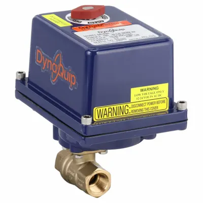 DYNAQUIP CONTROLS Electrically Actuated Two-Way Ball Valve: 1/2 in, Brass - Brass Electrically-Actuated Ball Valves