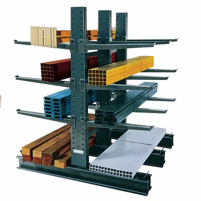 JARKE Cantilever Rack: Starter, Heavy-Duty, 81 1/2 in x 81 1/2 in x 10 ft - Heavy-Duty Pin-Lock Cantilever Rack Kits