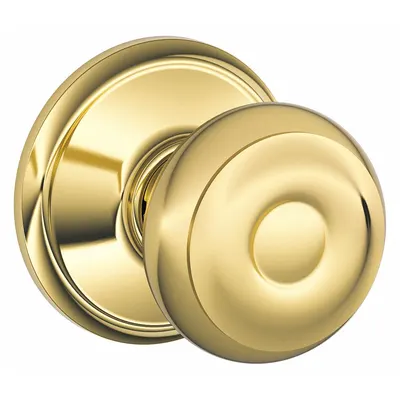 SCHLAGE F10 GEO 505 Passage Knob Lockset, Brass, Georgian Style - Passage Knob Locksets