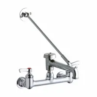 ELKAY Handle-Operated Faucet: Elkay®, Brass, Centerset, Wall, 2 Mounting Holes, 4 gpm Flow Rate, NPT (MPN LK940BP07L2H)