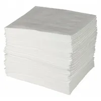 BRADY SPC ABSORBENTS Sorbent Pad: 40 15/16 oz Volume Absorbed Per Pad, Polypropylene, White, 100 PK (MPN ENV300)