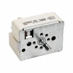 This electric cooking limit control features a fixed dial and is rated for 240V AC. It has a 1-inch stem length. Used in cooking appliances to regulate temperature and prevent overheating.