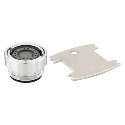 CHICAGO FAUCETS Spray Flow Outlet, Brass, Chrome, 13/16"-27 UNS Male - Faucet Aerators & Outlets