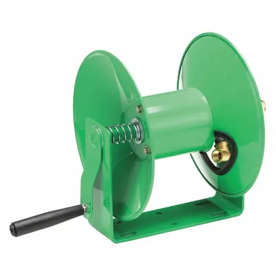 SPEEDAIRE Hand Crank Hose Reel: 50 ft (3/8 in I.D.), 18 in L x 10 5/8 in W x 11 5/8 in H - Lightweight Hand-Crank Hose Reels with U-Base