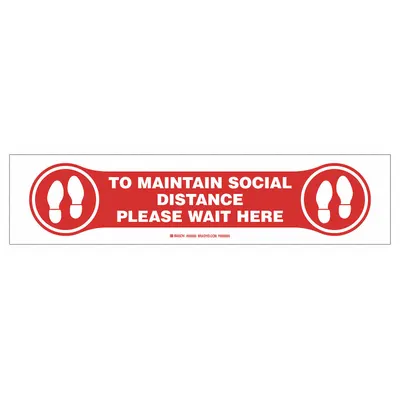 BRADY To Maintain Social Distance - To Maintain Social Distance - Please Wait Here Floor Sign