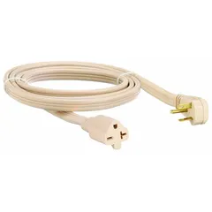 This indoor extension cord features a NEMA 6-20P plug and a single outlet, with a 9 ft length of 12/3 SPT-3 cord in beige. Rated for 20 A current and a temperature range of 32° to 167°F, it is suited for powering equipment in dry indoor environments where a 20 A, 250 VAC rated cord is required.