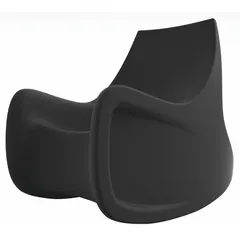 Floor-mount single-seat rocking chair with black polyethylene seat material and arms. Meets ISO 22196 antibacterial standard. Suitable for commercial or public spaces requiring durable, easy-to-clean seating.