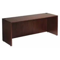 BOSS Credenza: Melamine, Mahogany, 0 Pedestals, 0 Drawers, 71 in Overall Wd, 29 in Overall Ht (MPN N143-M)
