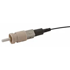 ST-type simplex fiber optic connector for terminating OM1 multimode fiber cables. Beige connector body. Supplied in a 12-pack. Suitable for premises wiring, local area networks, and telecommunications installations.