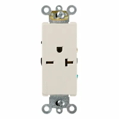 LEVITON Plugs and Receptacles: Single, 6-20, Light Almond, 250V AC, 20 A - General Purpose Receptacles