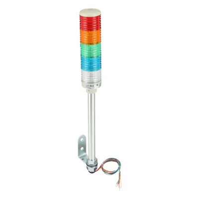 SCHNEIDER Tower Light Assembly: 5 Tier, Blue/Clear/Green/Orange/Red, No Sounder Tier - Five-Tier Tower Light Assemblies