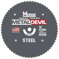 MORSE Circular Saw Blade: 14 in Blade Dia., 66 Teeth, 0.09 in Cut Wd, 1 in Arbor Size, Carbide (MPN 102841-WWG)