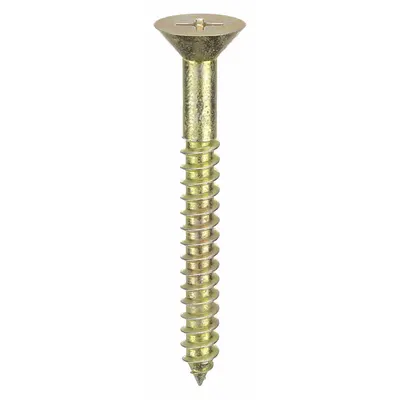 OEM Flat-Head Screw Anchor, 5/32 in Dia, Steel, Zinc Yellow, 100 PK - Flat-Head Screw Anchors