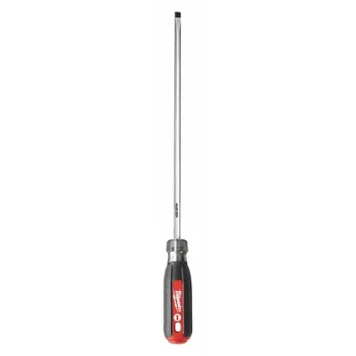 MILWAUKEE Tether-Ready Slotted Screwdriver: 1/4 in Tip Size, Extra Long Lg - Tether-Ready Slotted Screwdrivers