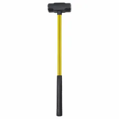 This 6 lb sledge hammer features a 1 3/4 in diameter steel head and a 32 in fiberglass handle. It meets ASME standards. Typical applications include heavy demolition, driving stakes, and breaking concrete in construction and maintenance tasks.