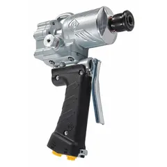 Hydraulic impact wrench with 1/2 in square drive, delivering 500 ft-lb of torque at up to 2,500 psi and 12 gpm. Features a 7/16 in hex quick-change chuck and includes 9/16 in - 18 SAE O-ring and 3/4 in - 16 SAE O-ring connections. Suitable for heavy-duty bolting and fastening tasks in industrial and construction settings.