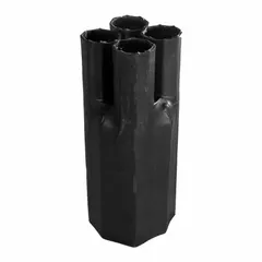 Black heat shrink breakout boots, supplied in a pack of 10. Each boot has a 2.55 in inner diameter before shrinking and a 7.1 in length. Used to seal and protect cable splices and terminations, providing strain relief and environmental sealing for multi-conductor cables in power distribution, control panels, and machinery installations.