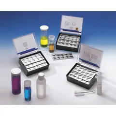 This water test kit measures total hardness in the range of 1 to 50 mg/L with a sensitivity of 1 mg/L. It includes reagents for 30 tests and is suitable for monitoring water hardness in applications such as water treatment and boiler maintenance.