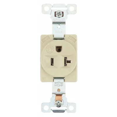 BRYANT Receptacle: Single, 5-20, Ivory, 125V AC, 20 A, 2 Pole / 3 Wire (MPN 5361I) - General Purpose Receptacles
