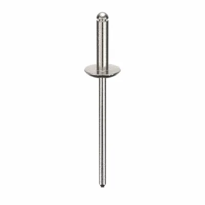 OEM Large Flange Blind Rivet, 0.125" dia, 1.827" L, Plain, 500 PK - Large Flange Blind Rivets