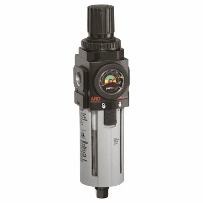 ARO Filter-Regulator: Series 2000 Series, 3/8 in NPT, 132 scfm, 5 micron, 150 psi - ARO FRL Air Filter/Regulators