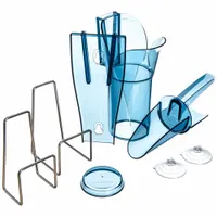 SAN JAMAR Ice Scoop and Holder: Blue, Polycarbonate, 6 3/4 in Wd, Dishwasher Safe, NSF (MPN SI5000GR)