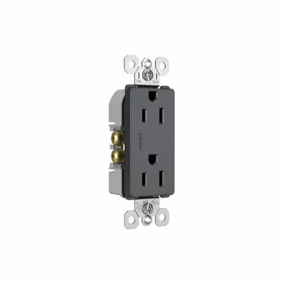 LEGRAND Receptacle: Duplex, 5-15, Graphite, 125V AC, 15 A, 2 Pole / 3 Wire (MPN 885TRGCC12) - General Purpose Receptacles